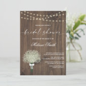 Westerne Baby's Breath Rustic Wood Vrijgezellenfee Kaart (Staand voorkant)
