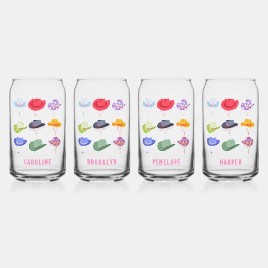 Westerne Bachelorette Party Favoriet Drinkware Set Blikvorm Glas (Voorkant)