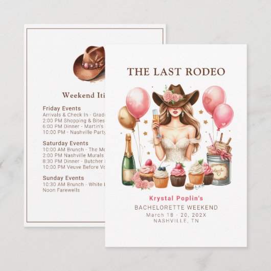 Westerne Bachelorette Weekendroute Kaart (Voorkant / Achterkant)