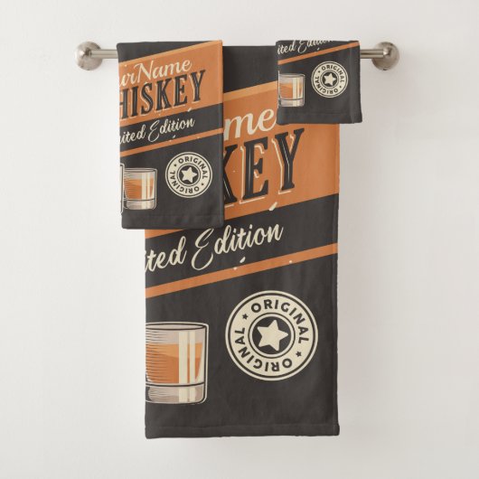 Westerne balk voor persoonlijke whiskey-vloeistoff bad handdoek (Insitu)