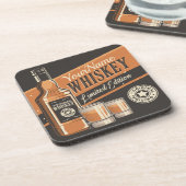 Westerne balk voor persoonlijke whiskey-vloeistoff bier onderzetter (Linkerzijde)