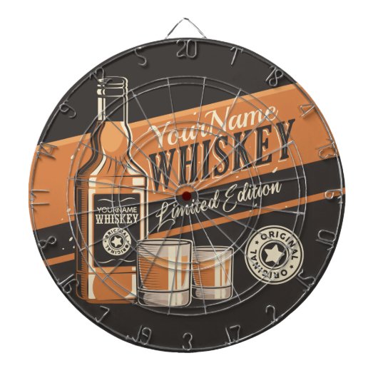 Westerne balk voor persoonlijke whiskey-vloeistoff dartbord (Voorkant)