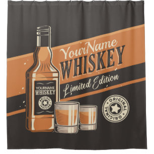 Westerne balk voor persoonlijke whiskey-vloeistoff douchegordijn