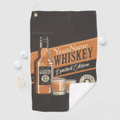 Westerne balk voor persoonlijke whiskey-vloeistoff golfhanddoek (Insitu)