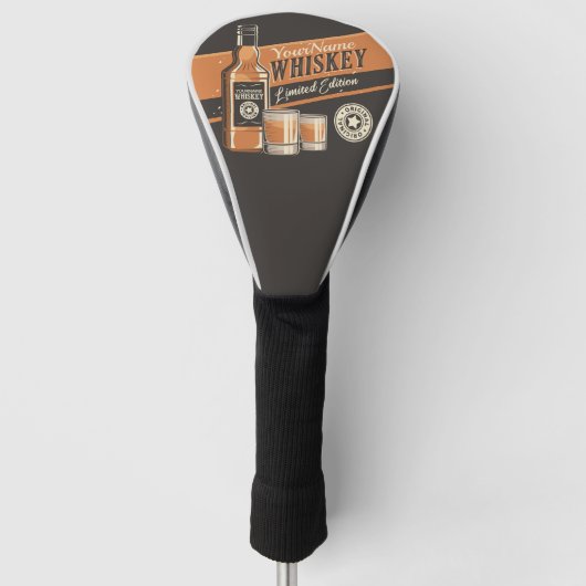 Westerne balk voor persoonlijke whiskey-vloeistoff golfheadcover (Voorkant)
