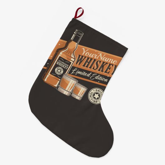 Westerne balk voor persoonlijke whiskey-vloeistoff grote kerstsok (Voorkant (Hangend))