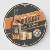 Westerne balk voor persoonlijke whiskey-vloeistoff grote klok (Voorkant)