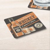 Westerne balk voor persoonlijke whiskey-vloeistoff kartonnen onderzetters (Schuin)