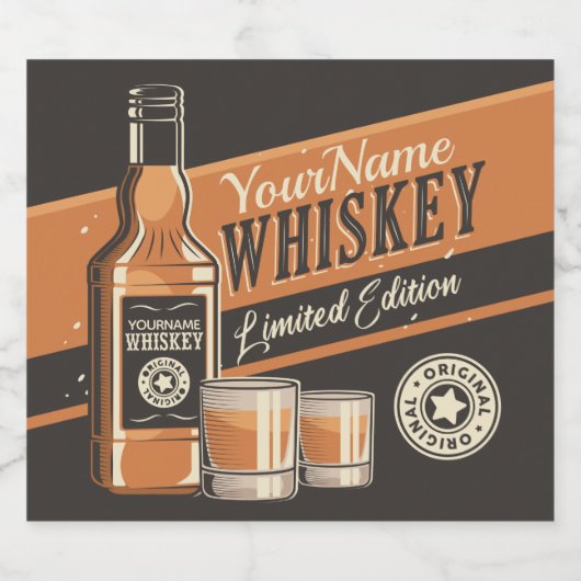 Westerne balk voor persoonlijke whiskey-vloeistoff likeurfles etiket (Enkel label)