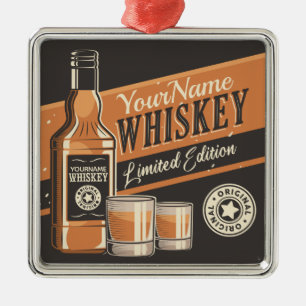 Westerne balk voor persoonlijke whiskey-vloeistoff metalen ornament