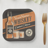 Westerne balk voor persoonlijke whiskey-vloeistoff papieren bordje