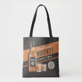 Westerne balk voor persoonlijke whiskey-vloeistoff tote bag (Voorkant)