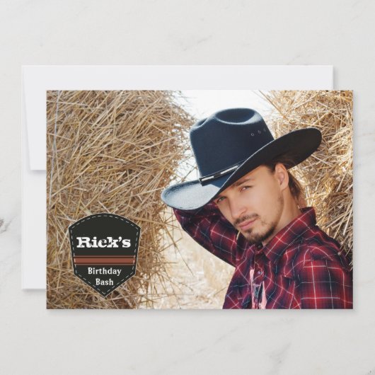 Westerne banner fotouitnodiging kaart (Voorkant)