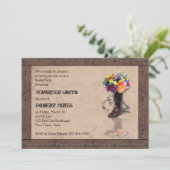 Westerne Barbed Wire Bridal Shower Kaart (Staand voorkant)