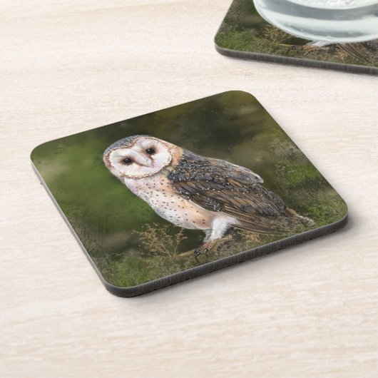 Westerne Barn Owl Beverage Coaster - Schilderen Bier Onderzetter (Linkerzijde)
