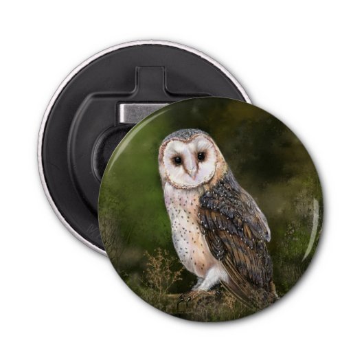 Westerne Barn Owl Bottle Open Button Flesopener (Voorkant)