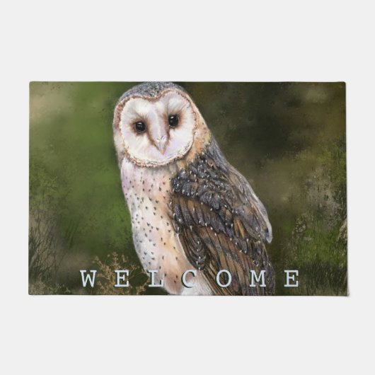 Westerne Barn Owl Doormat Deurmat (Voorkant)
