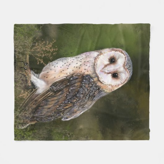 Westerne Barn Owl Fleece Blanket Deken (Voorkant (Horizontaal))