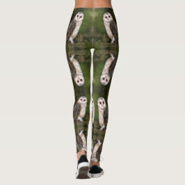 Westerne Barn Owl - Gegigreerde Waterverf schilder Leggings