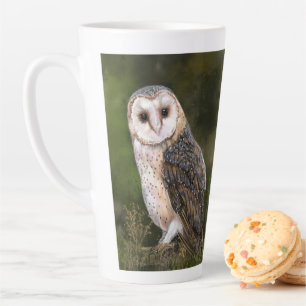 Westerne Barn Owl - Gigned Waterverf Painting  Latte Mok