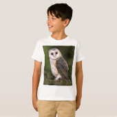 Westerne Barn Owl - Gigned Waterverf Painting T-shirt (Voorkant volledig)