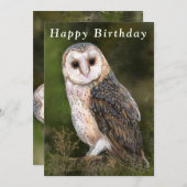 Westerne Barn Owl - Happy Birthday (Voorkant / Achterkant)