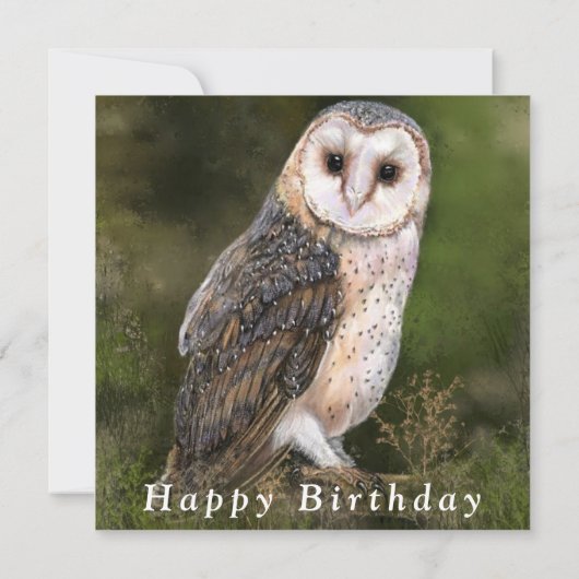 Westerne Barn Owl Happy Birthday-kaart Kaart (Achterkant)