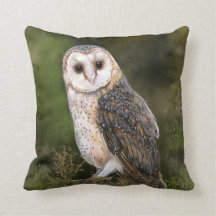 Westerne Barn Owl - Migned Waterverf Painting Art