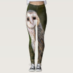 Westerne Barn Owl - Migned Waterverf Painting Art Leggings<br><div class="desc">Western Barn Owl - Migned Watercolor Painting Art Beautiful Forest Bird</div>