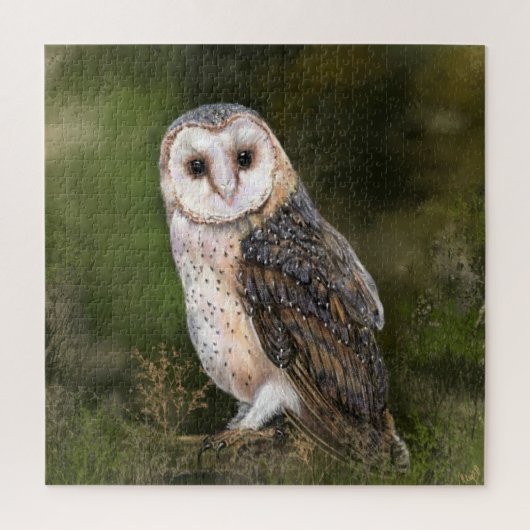 Westerne Barn Owl - Migned Waterverf Painting Art Legpuzzel (Verticaal)