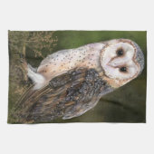 Westerne Barn Owl - Migned Waterverf Painting Art Theedoek (Horizontaal)