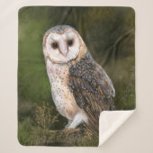 Westerne Barn Owl Sherpa Blanket Deken (Voorkant)