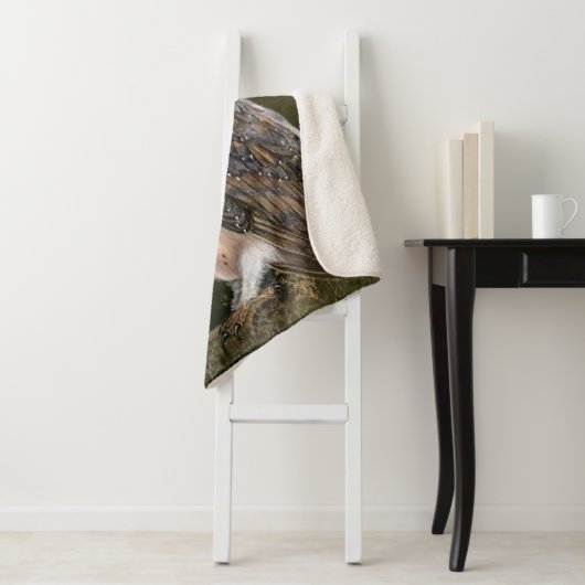 Westerne Barn Owl Sherpa Blanket Deken (In situ)