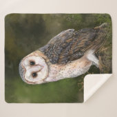Westerne Barn Owl Sherpa Blanket Deken (Voorkant (horizontaal))