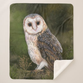 Westerne Barn Owl Sherpa Blanket Sherpa Deken