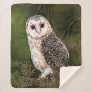 Westerne Barn Owl Sherpa Blanket Sherpa Deken