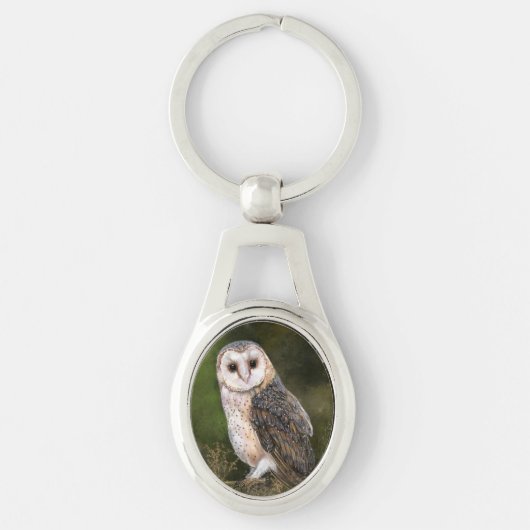 Westerne Barn Owl Sleutelhanger (Voorkant)