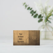 Westerne Barn Rustic Sepia Country  textuur Visitekaartje (Staand voorkant)