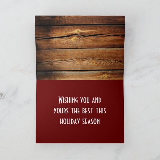 Westerne Barnwood Christmas Kaart (Binnen)