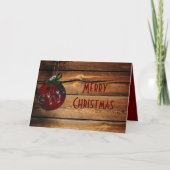 Westerne Barnwood Christmas Kaart (Voorkant)