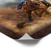 Westerne Barrel Racing Cowgirl Decoupage Print (Hoek)