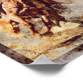 Westerne Barrel Racing Cowgirl Decoupage Print (Hoek)