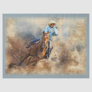 Westerne Barrel Racing Cowgirl Tissue Paper Tissuepapier