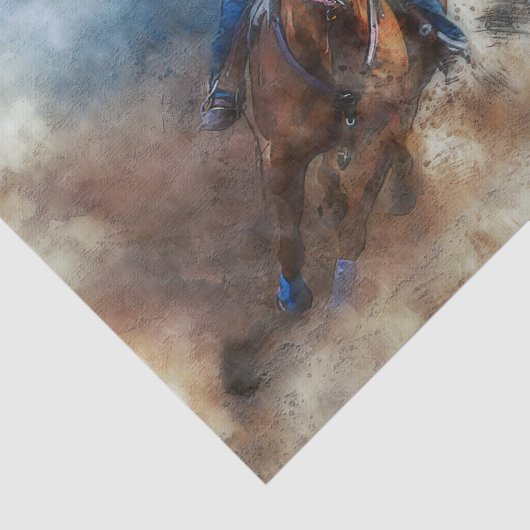 Westerne Barrel Racing Cowgirl Tissuepapier (Detail)