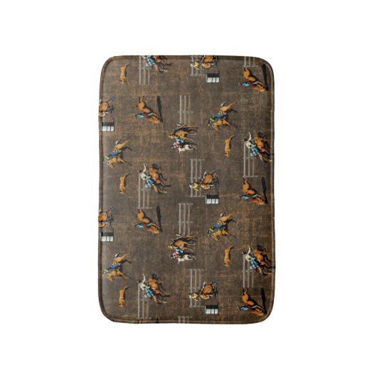 Westerne Bath Mat met Rodeo-evenementen (Voorkant Verticaal)