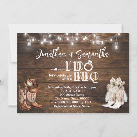 Westerne BBQ voordat ik doe koppels douche land Kaart (Voorkant)