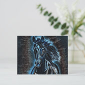 Westerne Beauty Wild Mustang Blue Tones Briefkaart (Staand voorkant)