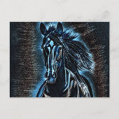 Westerne Beauty Wild Mustang Blue Tones Briefkaart (Voorkant)