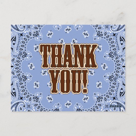 Westerne bedankkaarten briefkaart (Achterkant)