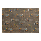 Westerne beddenhoes met Rodeo-evenementen Brown Kussensloop (Achterkant)